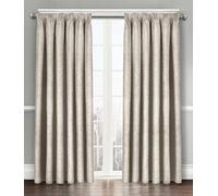 Soft Thermal Insulated Pencil Pleated Dim Out Curtain Pair - 90% Blackout Embossed Curtains (Cream, 46x54)