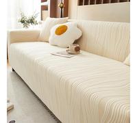 Soft Thick Plush Sofa Covers - New Non-Slip Couch Cover 1 2 3 4 Seater Couch Covers, Washable Fluffy Covers Corner Sofa Slipcover L Shape Furniture Protector For Living Room(4 Seats (230-300cm),Cream)