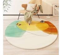Soft Thick Round Area Rug Mat - Large Decorative Carpet for Living Room Bedroom Chair and Basket - Cozy Floor Covering for Home Decor