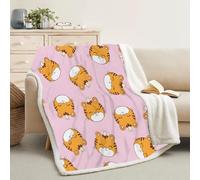 Soft Thick Sherpa Fleece Blanket for Sofa, Adults, Double Bed, Tiger, Cute Small Sofa Throw Blanket for Sofa, Fluffy Pink, Yellow Blankets and Throws (160x200cm) -Ac60