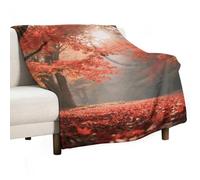 Soft Throw Blanket for Couch, Lightweight Flannel Blanket for Sofa, Autumn Maple Forest Couch Throw Bed, Warm Cozy Decorative Blankets Fall Winter Decor 40"x60"