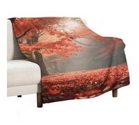 Soft Throw Blanket for Couch, Lightweight Flannel Blanket for Sofa, Autumn Maple Forest Couch Throw Bed, Warm Cozy Decorative Blankets Fall Winter Decor 30"x50"