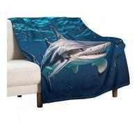 Soft Throw Blanket for Couch, Lightweight Flannel Blanket for Sofa, Hammerhead Shark Scans The Ocean Couch Throw Bed, Warm Cozy Decorative Blankets Fall Winter Decor 50"x60"