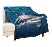 Soft Throw Blanket for Couch, Lightweight Flannel Blanket for Sofa, Hammerhead Shark Scans The Ocean Couch Throw Bed, Warm Cozy Decorative Blankets Fall Winter Decor 55"x70"