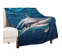 Soft Throw Blanket for Couch, Lightweight Flannel Blanket for Sofa, Hammerhead Shark Scans The Ocean Couch Throw Bed, Warm Cozy Decorative Blankets Fall Winter Decor 60"x80"