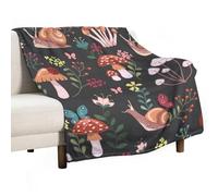 Soft Throw Blanket Mushroom Snail Colorful Leaves Cozy Warm Flannel Comfy Fall Blankets Throws for Couch Bed Sofa All Season Women Men Lighweight Home Decor 55 * 70inches