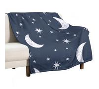 Soft Throw Blanket Night Bright Moon Star Cozy Warm Flannel Comfy Fall Blankets Throws for Couch Bed Sofa All Season Women Men Lighweight Home Decor 50 * 60inches