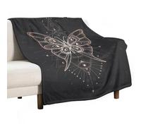 Soft Throw Blanket Sacred Geometric Butterfly Cozy Warm Flannel Comfy Fall Blankets Throws for Couch Bed Sofa All Season Women Men Lighweight Home Decor 50 * 60inches