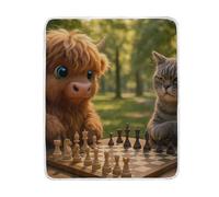 Soft Throw Blanket Soft Throw Blanket Couch Blankets 50x60 Inches Women's Blankets Highland Cow Chess Player