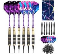 Soft Tip Darts Set 6-Pack Brass Precision Grip Soft Tip Darts(6-piece pack)
