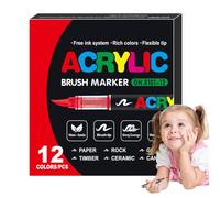 Soft-tip Liquid Sketch Marker - Fine And Brush-tip Paint Pen, Waterproof Art Marrker | Direct-flow Acrylic Marker, Permanent Coloring, Multifunctional Drawing Pen Artists Waterproof Sketching