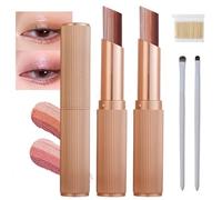 Soft-Toned Gradient Eyeshadow Stick, 3 Color Shimmer Matte Eyeshadow Stick Set, Natural Glitter Gradient Long Lasting & Waterproof for Daily Makeup Suitable for Beginners (03#+04#)