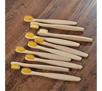 Soft Toothbrush Bristles Bamboo 10Pcs(10PC Kids Yellow)