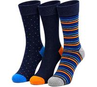 Soft Top Socks for Men - Bamboo Mens Striped Socks, Moisture Wicking Crew Socks with Non Binding Comfort Cuff & Non-Irritating Seam, OEKO-TEX 100 | Chemical Safety Certified | Size 6-11 (Orange)