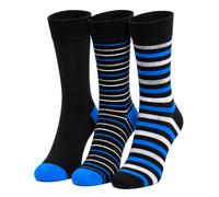Soft Top Socks for Men - Bamboo Mens Striped Socks, Moisture Wicking Crew Socks with Non Binding Comfort Cuff & Non-Irritating Seam, OEKO-TEX 100 | Chemical Safety Certified | Size 6-11 (Silver)