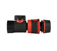 Soft-Touch 1/2" Female Hose Connector With 3/4" Bspf Quick-Connect Valve Set, Black/orange