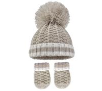 Soft Touch Baby Winter Pom Pom Hat & Mittens Set 0-12 Months Newborn Essentials for Baby Girl and Baby Boy