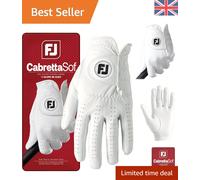 Soft Touch CabrettaSof Golf Glove for Men - Left Hand, White, Superior Feel