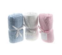 Soft Touch Cellular Baby Blanket. Available in Pink, White or Blue Size 70cm x 90cm (Blue)