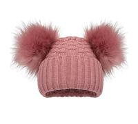 Soft Touch Deluxe Baby Checked Faux Fur Pom Pom Hat - H670