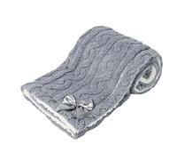 Soft Touch Dusty Blue Cable Knit Wrap w/Large Bow No. FBP234-DB