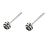 Soft Touch Kitchen Glassware Multi-Purpose Cleaning Sponge Puff Dish Brush 11.5'' with Clear and Comfortable Ergonomic Handle (Gray, 2)