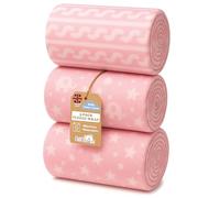 Soft Touch Newborn Essentials Baby Fleece Blanket Set - 3x 75x75cm Micro Plush for Comfort in Car Seat, Cot & Pram - Unisex for Baby Boys & Girls