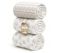 Soft Touch Newborn Essentials Baby Fleece Blanket Set - 3x 75x75cm Micro Plush for Comfort in Car Seat, Cot & Pram - Unisex for Baby Boys & Girls