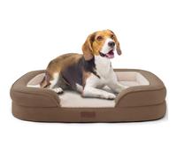 Soft Touch Orthopedic Dog Bed for Medium/Extra Large Dogs, Waterproof Pet Couch Bed with Removable Washable Cover and Supportive Foam Filling (Khaki, Large)
