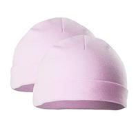 Soft Touch Pack of 2 Baby Hat Baby Boys Girls Cotton Hat Newborn and 0-3 Months Grey, Sky Blue, Pink & White H3 (Pink)