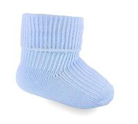 Soft Touch Premature Tiny Baby Boys Girls 2 Pairs Socks Turnover (Sky Blue) (PR07)