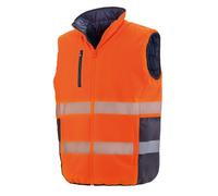 Soft Touch Reversible Safety Gilet SAFE-GUARD by Result Orange L