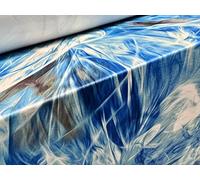 Soft Touch Stretch Spandex Single Jersey Fabric, per metre - Abstract Swirl Print - Blue