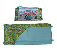 Soft Touch Toddler Nap Mat with Built-in Pillow & Blanket | 125cm Extra Long Sleeping Mat | Machine Washable | Nursery Daycare Preschool | Ages 2-6 | Green Robot