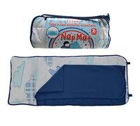 Soft Touch Toddler Nap Mat with Built-in Pillow & Blanket | 125cm Extra Long Sleeping Mat | Machine Washable | Nursery Daycare Preschool | Ages 2-6 | Blue