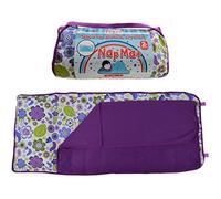 Soft Touch Toddler Nap Mat with Built-in Pillow & Blanket | 125cm Extra Long Sleeping Mat | Machine Washable | Nursery Daycare Preschool | Ages 2-6 | Purple