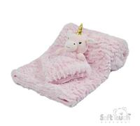 Soft Touch Unicorn Comforter & Wrap Set 4 Pack - Pink