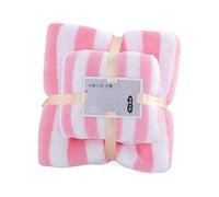 Soft Towel Set, 1 Bath Towels, 1 Hand Towels, Super Soft Premium Family Microfiber Bath Towel Set, Microfiber Coral Velvet, Highly Absorbent Towel for Bath, Fitness, Sauna Towel (Pink, B)