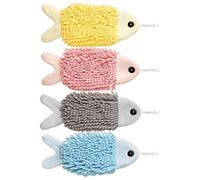 Soft Towels - 4-Piece Absorbent Quick Drying Chenille Bath Towel Set | Decorative Cute Towels for Home, Apartment, Toilet, Shower, Kitchen, Adults, Kids, Animal Lovers