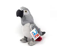 Soft Toy African Grey 20 cm, Cuddly Toy Bird Parrot
