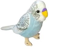 Soft Toy Blue Budgie - Blue/White Budgerigar Plush Toy Bird - 19 cm
