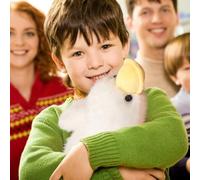 Soft Toy Cute Furry Goose Stuffed Animal Pillow Doll For Kids Boys Girls Birthday Christmas Party (White, 30cm)