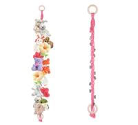 Soft Toy Storage Chain with 20Pcs Metal Clips Stuffed Animal Organizer Chain Toy Hammock Toys Hammock for Stuffed Animals Teddy Storage for Hanging Plush Toys Hats Socks
