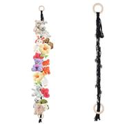 Soft Toy Storage Chain with 20Pcs Metal Clips Stuffed Animal Organizer Chain Toy Hammock Toys Hammock for Stuffed Animals Teddy Storage for Hanging Plush Toys Hats Socks