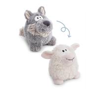 Soft toy wolf with reversible function 15cm 2 in 1 - gray - Cuddly Plush - Ideal for hugging, playing and as a companion at home, in kindergarten or on the go | 62994