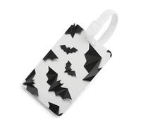 Soft TPU Luggage Tags with Name ID Card - Halloween Bats Suitcase Tag for Travel Bag Tags for Suitcase, Duffel & Backpack 2.6" X 4.1", White-style, One Size, classic