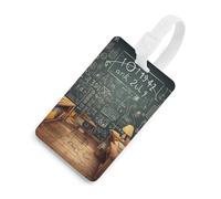 Soft TPU Luggage Tags with Name ID Card - Math Suitcase Tag for Travel Bag Tags for Suitcase, Duffel & Backpack 2.6" X 4.1"