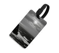 Soft TPU Luggage Tags with Name ID Card - Moon Over Ocean Suitcase Tag for Travel Bag Tags for Suitcase, Duffel & Backpack 2.6" X 4.1", Black-style, One Size, classic