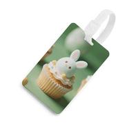 Soft TPU Luggage Tags with Name ID Card - Paper Cupcake Easter Egg Suitcase Tag for Travel Bag Tags for Suitcase, Duffel & Backpack 2.6" X 4.1", White-style, One Size, classic