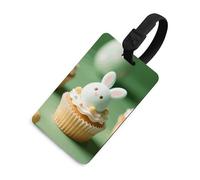 Soft TPU Luggage Tags with Name ID Card - Paper Cupcake Easter Egg Suitcase Tag for Travel Bag Tags for Suitcase, Duffel & Backpack 2.6" X 4.1", Black-style, One Size, classic